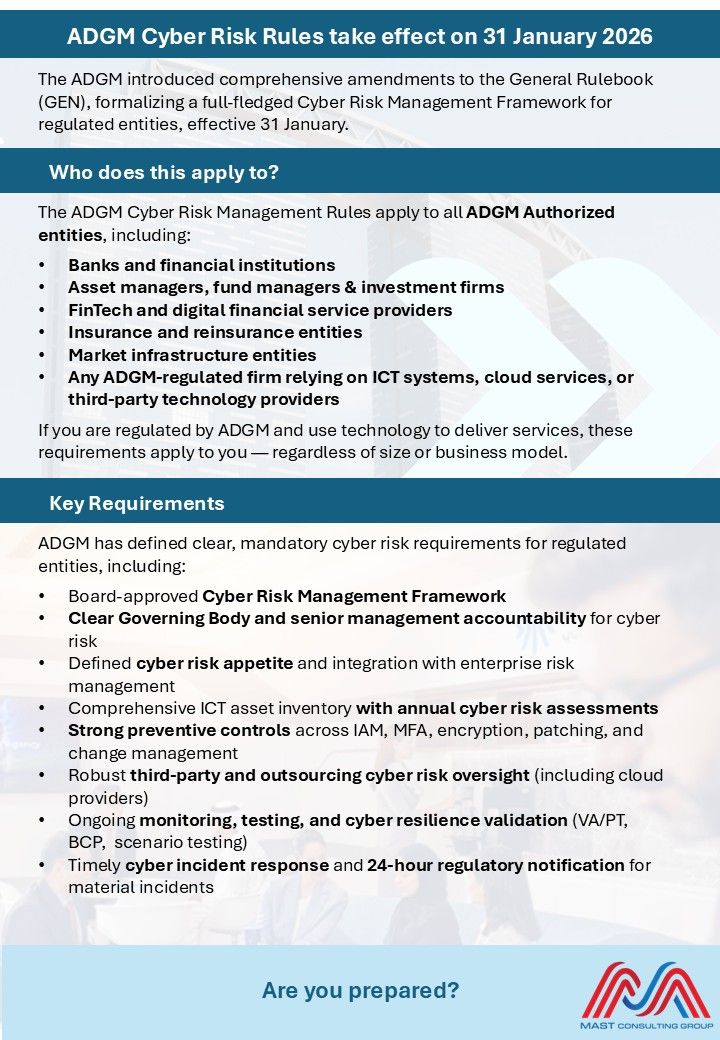 ADGM Cyber Risk Management Gap Assessment and strengthen your regulatory readiness.